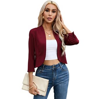 Women’s Casual Lightweight Jacket Ruffle Back Detail Split Sleeve Coat