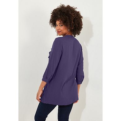 Joe Browns Women's Plus Size Crochet Trim Pintuck Shirt