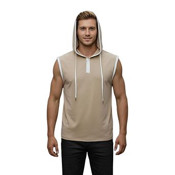 Men's Drawstring Hooded Shirts Sleeveless Casual Streetwear Muscle Tank Top For Daily Wear
