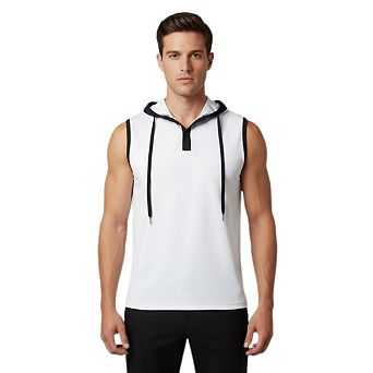Men's Drawstring Hooded Shirts Sleeveless Casual Streetwear Muscle Tank Top For Daily Wear