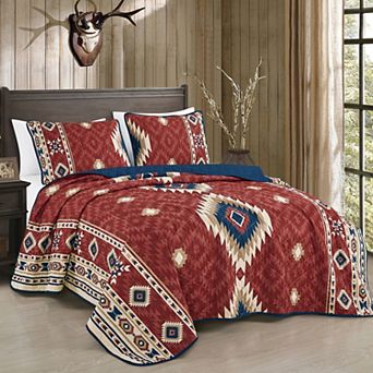 ESCA Red Southwestern Quilt Set