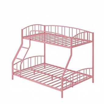 ANIXOL Space Saving Metal Bunk Bed Frame with Guardrails