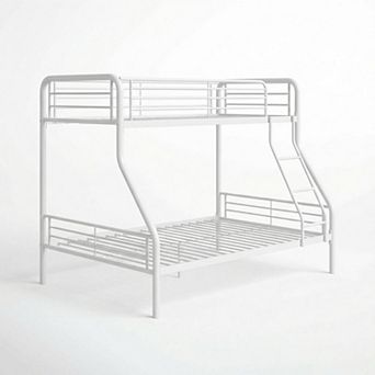 ANIXOL Space Saving Metal Bunk Bed Frame with Guardrails