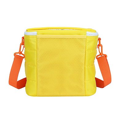 Built Puffer Insulated Crossbody Lunch Tote Bag - 13-Can, Adjustable Strap - (Citrus Sunrise Stripe)