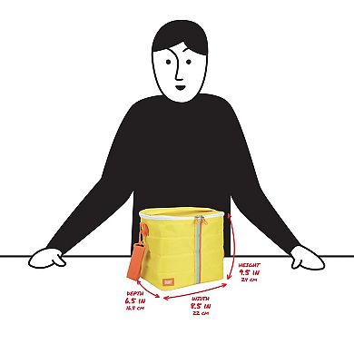 Built Puffer Insulated Crossbody Lunch Tote Bag - 13-Can, Adjustable Strap - (Citrus Sunrise Stripe)