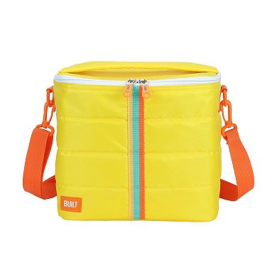 Built Puffer Insulated Crossbody Lunch Tote Bag - 13-Can, Adjustable Strap - (Citrus Sunrise Stripe)