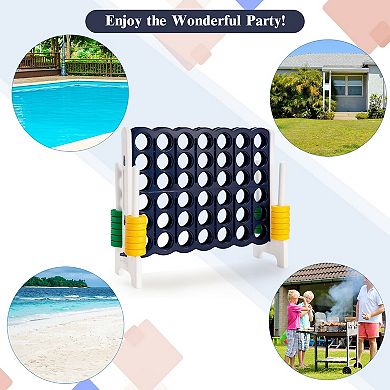 Giant 4-in-a-Row Connect Game Set for Kids and Adults