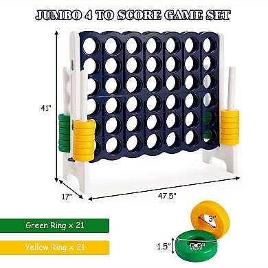 Giant 4-in-a-Row Connect Game Set for Kids and Adults