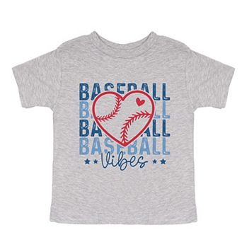 Baseball Heart Stacked - Toddler Short Sleeve Graphic T-Shirt