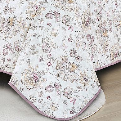 ESCA Mauve Floral Coverlet Set