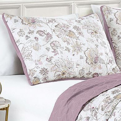 ESCA Mauve Floral Coverlet Set