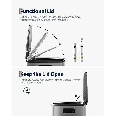 ANIXOL Triple Kitchen Trash Can