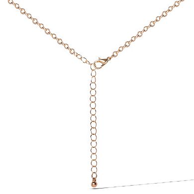 JS Jessica Simpson Gold Tone Textured Cross Heart Charm Necklace