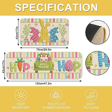 Easter Bunny Non-Slip Kitchen Mats 2pc