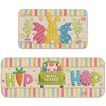 Easter Bunny Non-Slip Kitchen Mats 2 pc