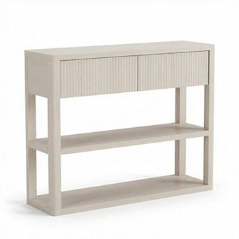ANIXOL Fluted Console Table with Drawers and Shelves