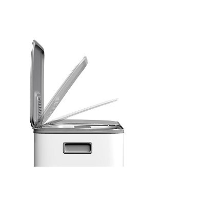 ANIXOL Double Compartment Stainless Steel Kitchen Trash Can，Foot Pedal