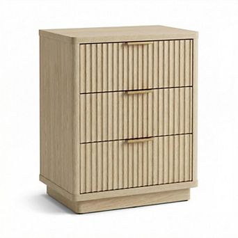 ANIXOL 3-Drawer Nightstand with Charging Station，Power Outlets