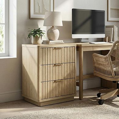 ANIXOL 3-Drawer Nightstand with Charging Station，Power Outlets