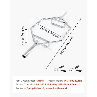 Hex Trap Bar 2 Inch Olympic Weightlifting Bar With 800 Lb Capacity