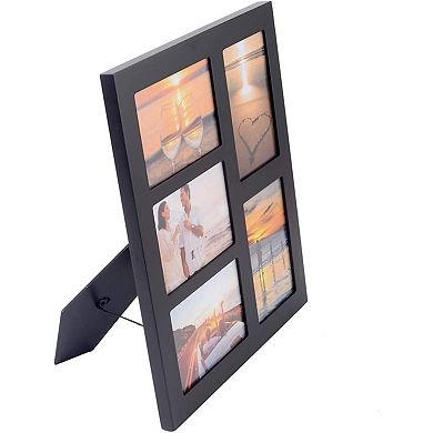 4x6 5-Opening Black Wood Collage Frame for Tabletop & Wall Mounting