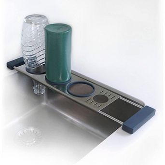 Sanni Shoo Drip.it Stainless Steel Sink Caddy, 3-Bottle Holder with Silicone Rings