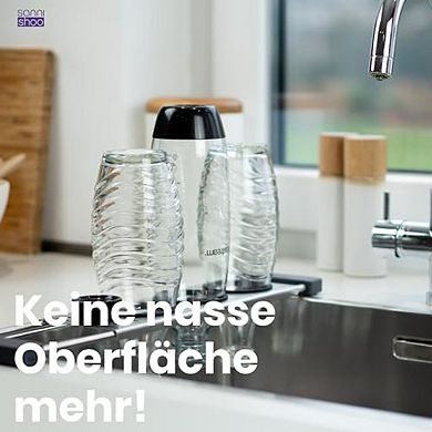 Sanni Shoo Drip.it Stainless Steel Sink Caddy, 3-Bottle Holder with Silicone Rings