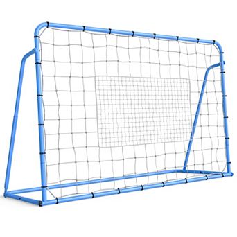 Adjustable Multi-Sport Bounceer Net , Dual Practice Surfaces, Portable Soccer Training Equipment
