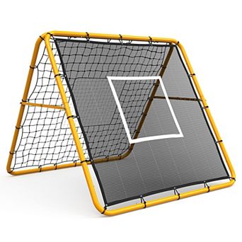 Adjustable Multi-Sport Bounceer Net , Dual Practice Surfaces, Portable Soccer Training Equipment