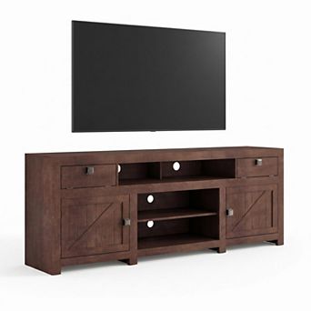 Farmhouse TV Stand for Tv Up to 80 in with 4 Storage Drawers for Living Room, Bedroom