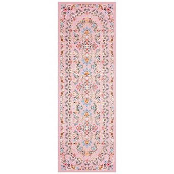 Boho Area Rugs, Washable Soft Floral Print Carpet Non Slip Low Pile Flower Botanical Rug
