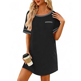Ekouaer Womens Cotton Nightshirt Soft Nightshirts for Women Ladies Sleep Wear with Pocket Short