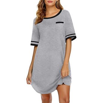 Ekouaer Womens Cotton Nightshirt Soft Nightshirts for Women Ladies Sleep Wear with Pocket Short