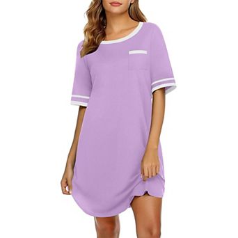 Ekouaer Womens Cotton Nightshirt Soft Nightshirts for Women Ladies Sleep Wear with Pocket Short