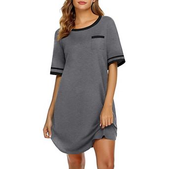 Ekouaer Womens Cotton Nightshirt Soft Nightshirts for Women Ladies Sleep Wear with Pocket Short