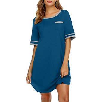 Ekouaer Womens Cotton Nightshirt Soft Nightshirts for Women Ladies Sleep Wear with Pocket Short