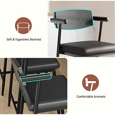 ANIXOL Wood Back Counter Height Bar Stools