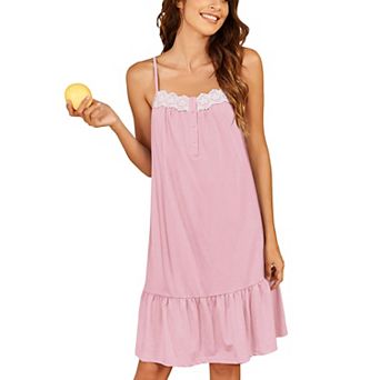 Ekouaer Cotton Nightgowns Night Gown Lace Sleep Dress Button Night Shirt Victorian Nightdress