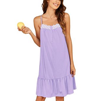 Ekouaer Cotton Nightgowns Night Gown Lace Sleep Dress Button Night Shirt Victorian Nightdress
