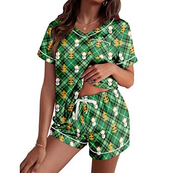 Ekouaer Silk Pajama for Women Short Sleeve Pj Set Two Piece Soft Sleepwear Loungewear Casual