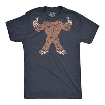 Mens Bigfoot Body T Shirt Funny Huge Hairy Sasquatch Frame Tee for Guys