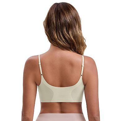 2 Packs Women's V-Neck Wireless Bras Lift Up Adjustable Spaghetti Straps Soft Seamless Bralette