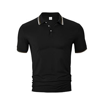 Men’s Short Sleeve Polo Shirt Casual Loose Fit Golf Polo Breathable Athletic Collared T-Shirt