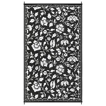 FairOnly Reversible Floral Outdoor Area Rug Waterproof UV-Resistant Carpet for Patio Gardern Beach