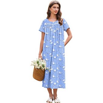 Ekouaer Cotton Nightgowns for Women Long Night Gown Sleepdress Victorian Sleepwear Nightdress