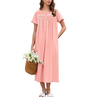 Ekouaer Cotton Nightgowns for Women Long Night Gown Sleepdress Victorian Sleepwear Nightdress