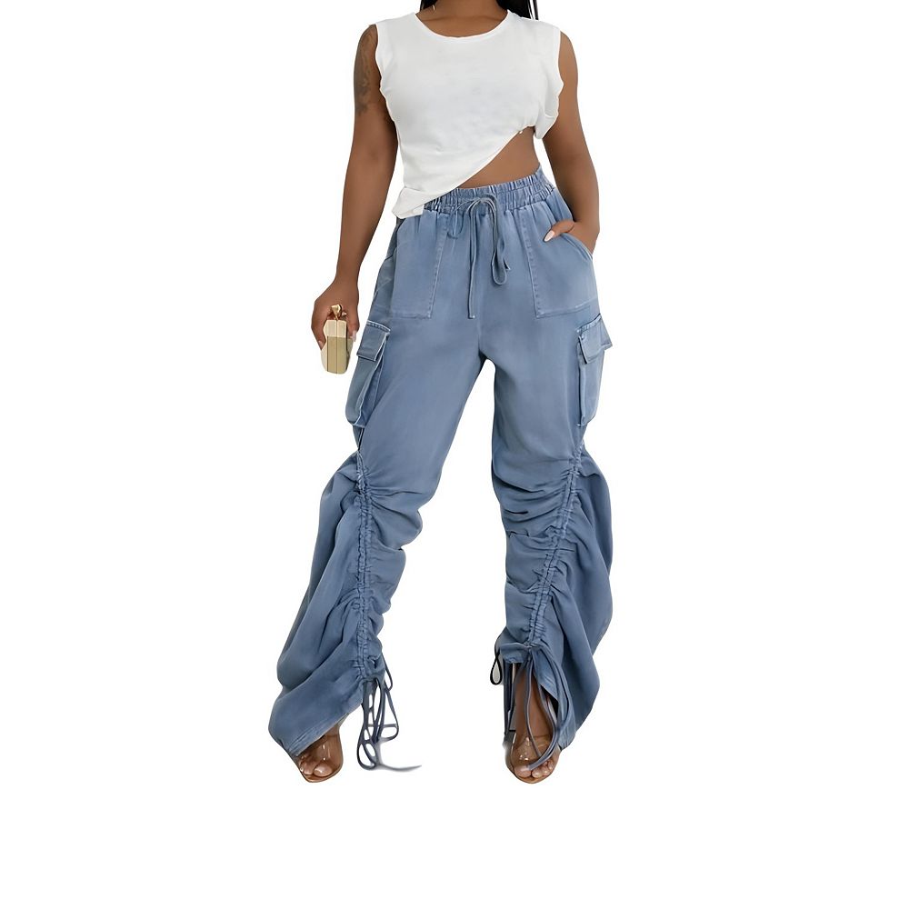 Loose Fit Wide Leg Cargo Pants Women