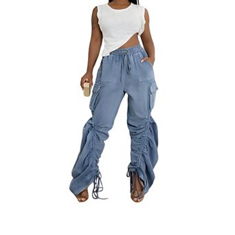Loose Fit Wide Leg Cargo Pants Women
