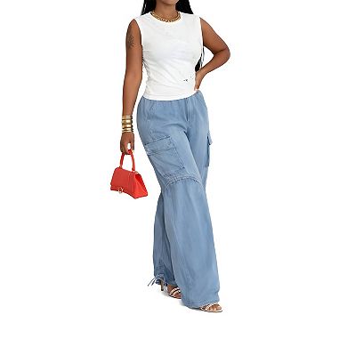 Loose Fit Wide Leg Cargo Pants Women