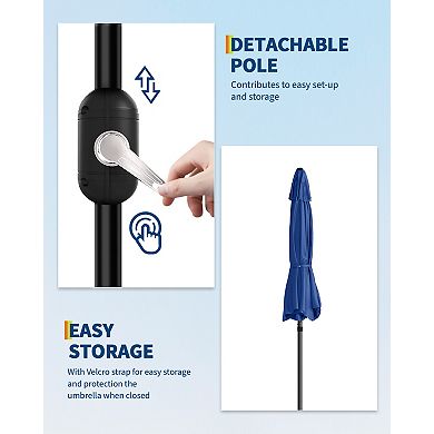 ANIXOL Patio Umbrella with Crank Lift and Adjustable Tilt